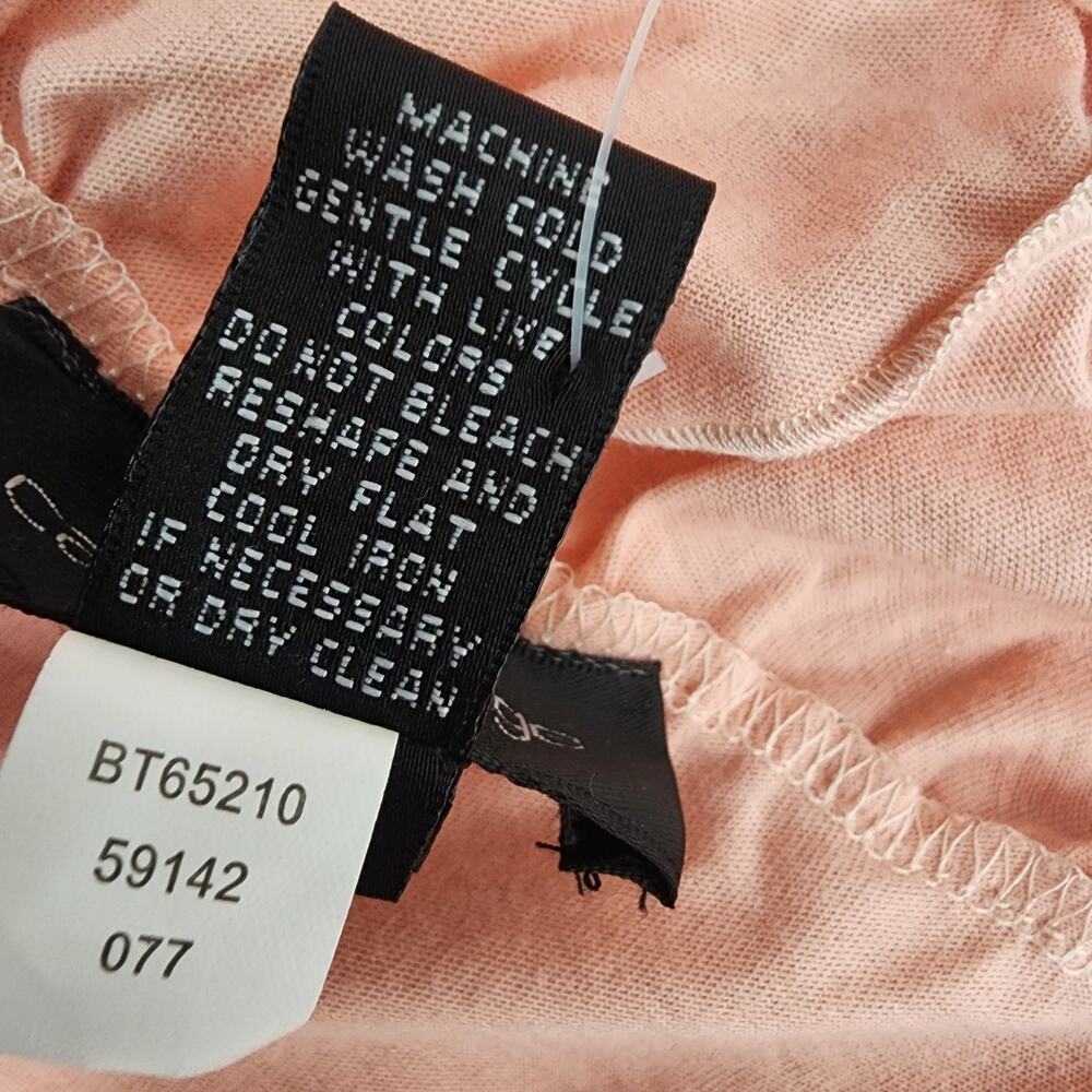 Cable & Gauge Women Peach Sleeveless Open Cardigan Vest Ruffle Cascading Size XL - Picture 9 of 12
